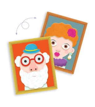 Joc magnetic creativ Portrete, Djeco - Jucării creativ-educative