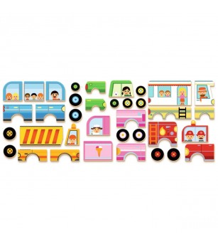 Joc magnetic cu Vehicule, Djeco - Jucării creativ-educative