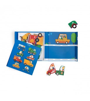 Joc magnetic Vehicule Les Popipop, Moulin Roty - Jucării creativ-educative