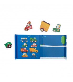 Joc magnetic Vehicule Les Popipop, Moulin Roty - Jucării creativ-educative