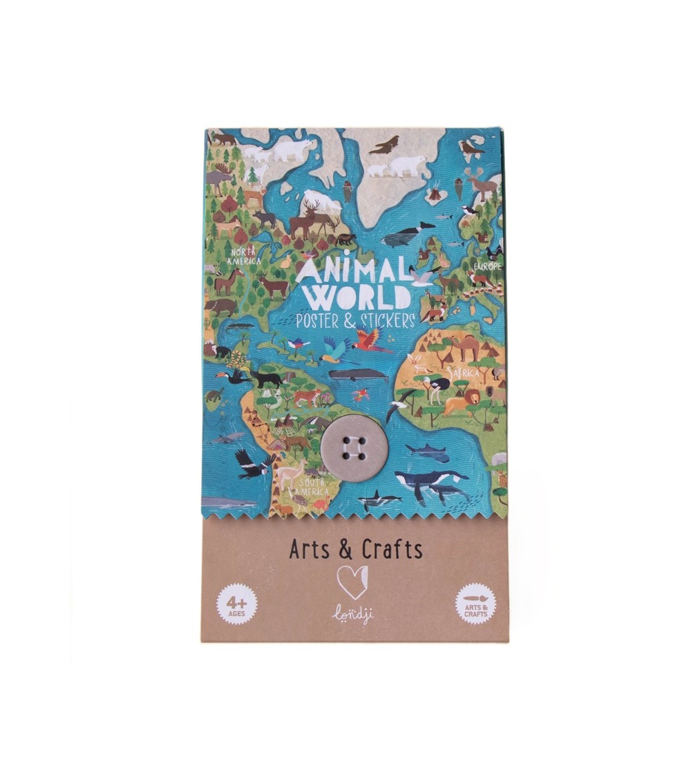 Lumea animalelor poster cu stickere, Londji - Seturi cu stickere și colaje