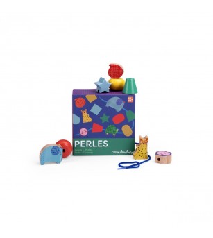 Margele de insirat din lemn Les Toupitis, Moulin Roty - Jucării de lemn si Montessori