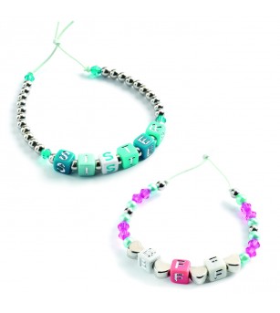 Margele litere argintii, Djeco - Seturi cu mărgele și brățări