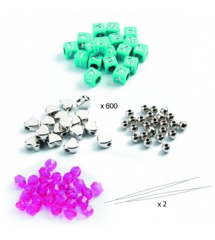 Margele litere argintii, Djeco - Seturi cu mărgele și brățări