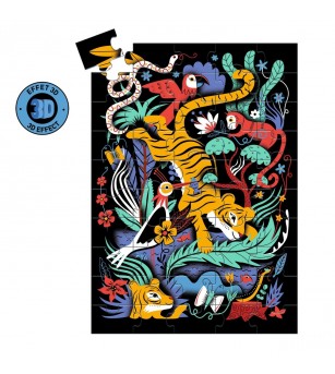 Puzzle 3D Saltul Tigrului, Djeco - Puzzle 3D