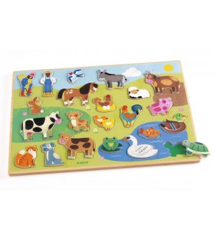 Puzzle din lemn Ferma, Djeco - Puzzle copii
