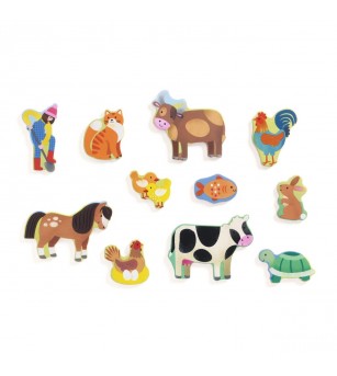Puzzle din lemn Ferma, Djeco - Puzzle copii