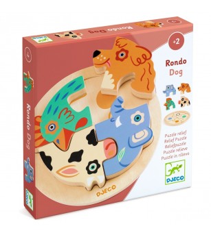 Puzzle din lemn Rondo Dog, Djeco - Puzzle incastru