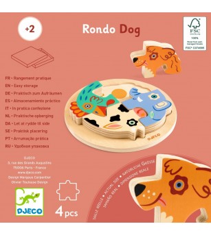 Puzzle din lemn Rondo Dog, Djeco - Puzzle incastru