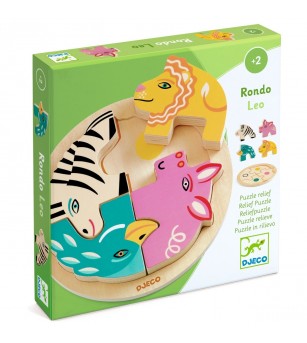 Puzzle din lemn Rondo Leo, Djeco - Puzzle incastru