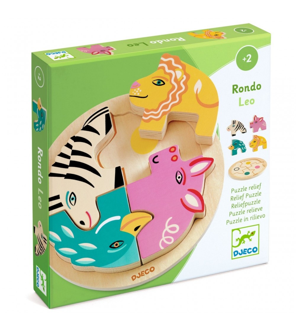 Puzzle din lemn Rondo Leo, Djeco - Puzzle incastru
