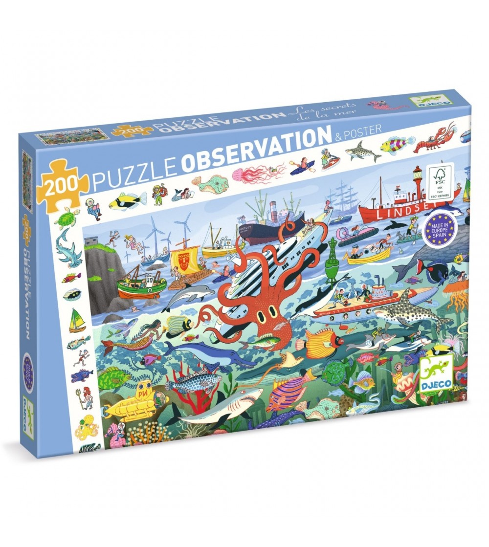 Puzzle Observație Secretele marii, Djeco - Puzzle copii