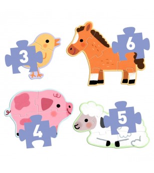 Puzzle progresiv La ferma, Djeco - Puzzle copii