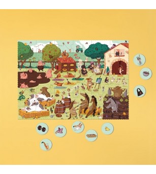 Puzzle si joc de observatie Farmtastic, Londji - Puzzle copii