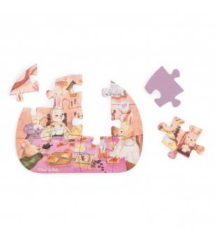 Set 4 mini puzzle-uri O zi perfecta, Moulin Roty - Puzzle copii