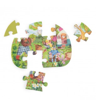 Set 4 mini puzzle-uri O zi perfecta, Moulin Roty - Puzzle copii