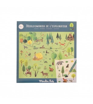 Set abtibilduri de transfer Exploratorul, Moulin Roty - Seturi cu stickere și colaje