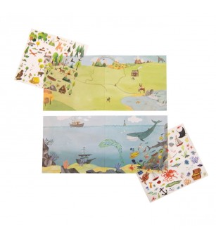 Set abtibilduri de transfer Exploratorul, Moulin Roty - Seturi cu stickere și colaje