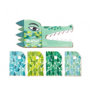 Set creativ DIY Masca pentru copii Crocodil, Londji - Seturi cu stickere și colaje