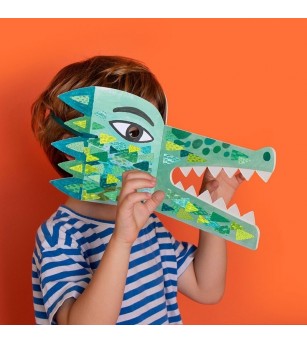 Set creativ DIY Masca pentru copii Crocodil, Londji - Seturi cu stickere și colaje