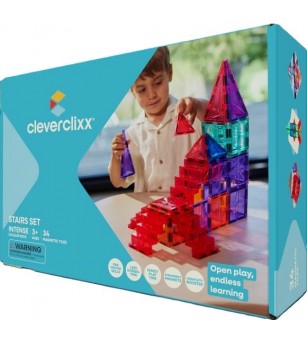 Set magnetic de construit Scari, Cleverclixx - Jucarii magnetice