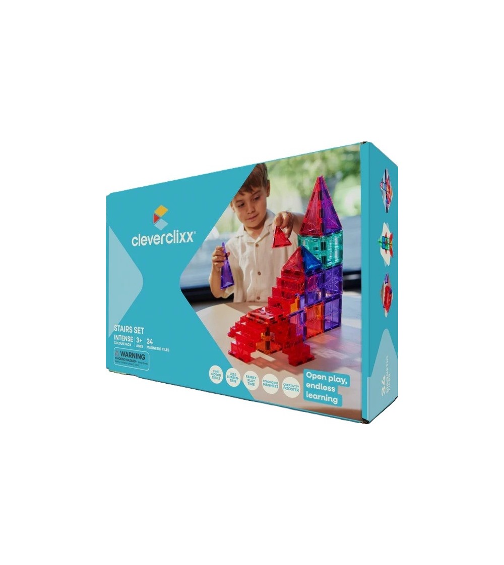 Set magnetic de construit Scari, Cleverclixx - Jucarii magnetice