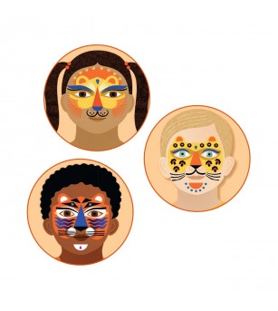 Set pictura pe fata Animale salbatice, Djeco - Pictura pe față