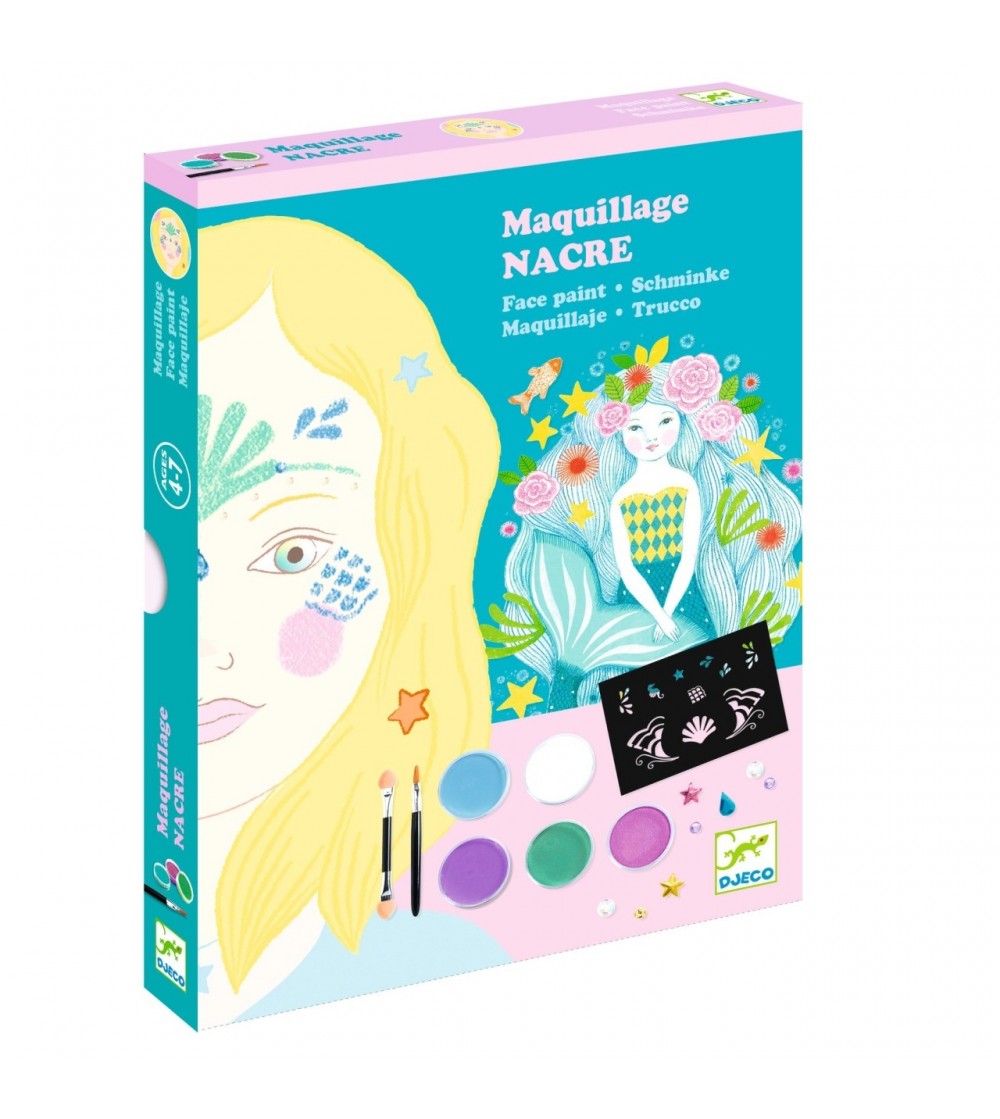 Set pictura pe fata culori sidefate, Djeco - Pictura pe față
