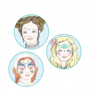 Set pictura pe fata culori sidefate, Djeco - Pictura pe față