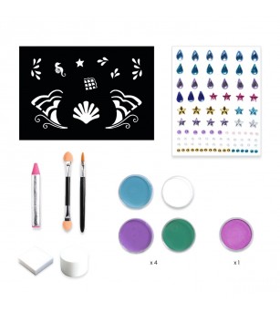 Set pictura pe fata culori sidefate, Djeco - Pictura pe față