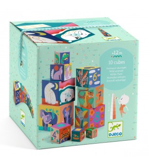 Turn de construit Animale, Djeco - Jucării de lemn si Montessori