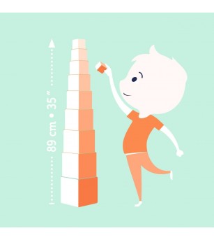 Turn de construit Animale, Djeco - Jucării de lemn si Montessori