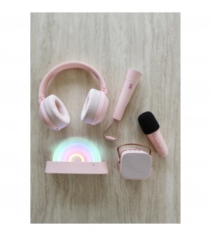 Set Karaoke Lalarma, cu Microfon + boxa cu Bluetooth, Rose - Top cadouri copii