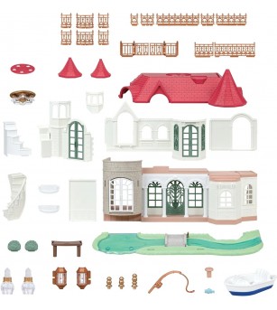 Sylvanian Families 5867 - Conacul cu acoperiș roșu de pe Malul Râului - Figurine