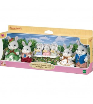 Figurine Sylvanian Families 5863 - Familia iepurasilor Cottontail - Set Festiv - Figurine