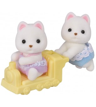Figurine Sylvanian Families 5877 - gemenii căței Pomeranian - Figurine