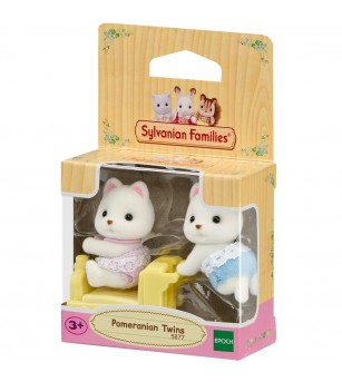 Figurine Sylvanian Families 5877 - gemenii căței Pomeranian - Figurine