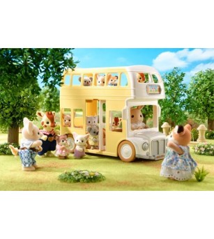 Sylvanian Families 5879 - Autobuz Etajat pentru Grădiniță - Figurine