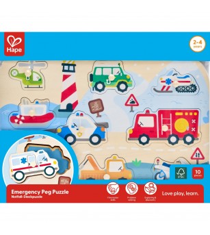 Puzzle din lemn – Vehicule de interventie - Puzzle incastru