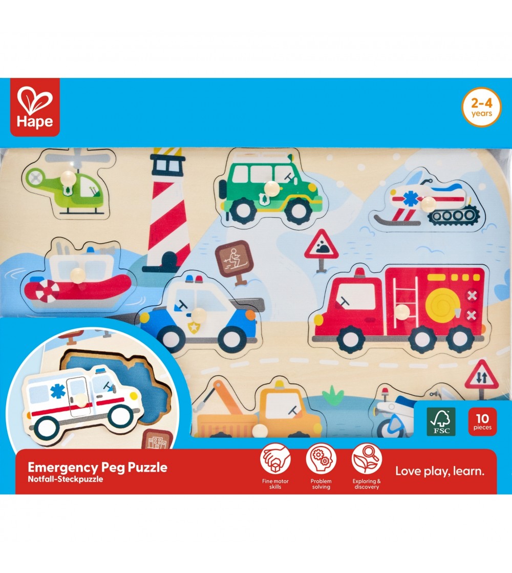 Puzzle din lemn – Vehicule de interventie - Puzzle incastru