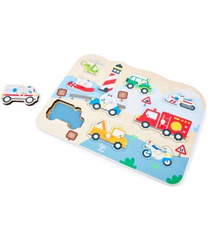 Puzzle din lemn – Vehicule de interventie - Puzzle incastru