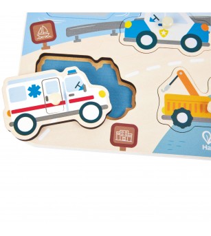 Puzzle din lemn – Vehicule de interventie - Puzzle incastru