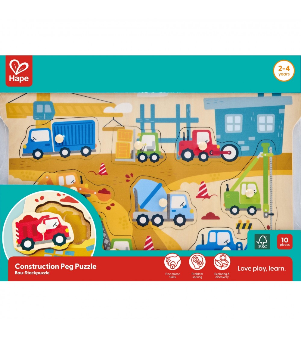 Puzzle din lemn – Utilaje de constructii - Puzzle incastru