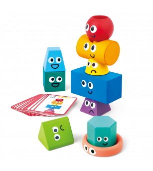 Jucarie – Blocuri Montessori de stivuit - Jucării de lemn si Montessori