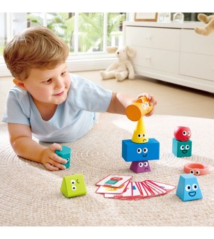 Jucarie – Blocuri Montessori de stivuit - Jucării de lemn si Montessori