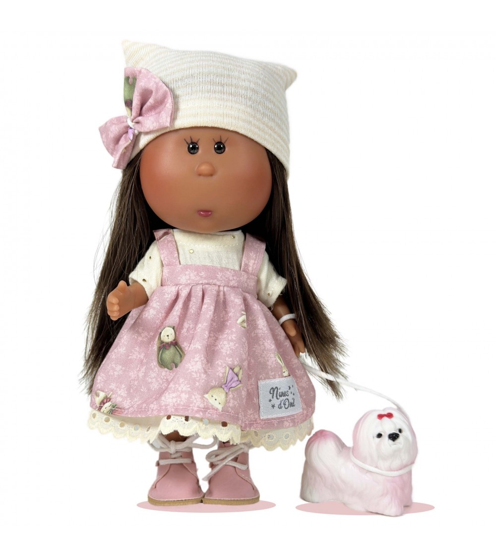 Papusa Nines D'Onil, Colectia Little Mia, Mia Pink, cu miros de vanilie, 23 cm - Papusi