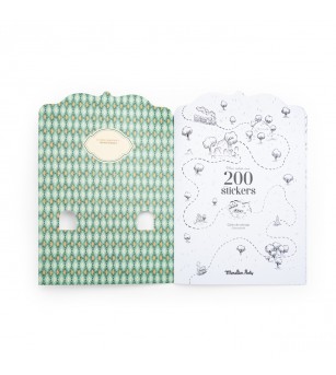 Carte de colorat cu stickere Gasca lui Jojo, Moulin Roty - Set papetarie si jurnale copii