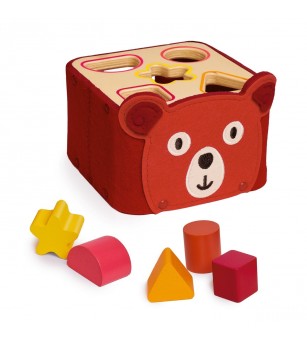 Cutie sortatoare din lemn SoftiShape, Djeco - Jucării de lemn si Montessori