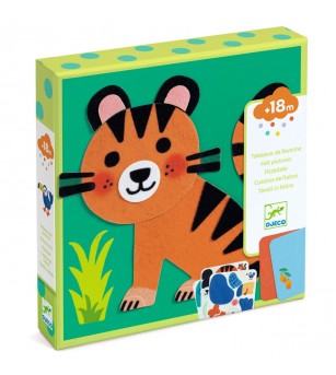 Joc creativ cu stickere din fetru Animalute moi, Djeco - Stickere copii și abțibilduri