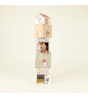 Joc de stivuire Cuburi cu iepuras, Egmont Toys - Jucării de lemn si Montessori